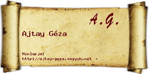 Ajtay Géza névjegykártya