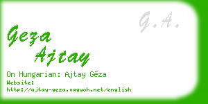geza ajtay business card
